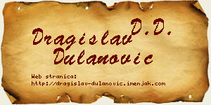 Dragislav Dulanović vizit kartica